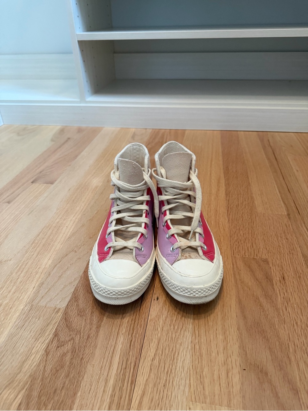 Converse High-Top Sneakers in Pink & Lavender